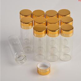 14ml Mini Glass Bottles Aluminium Screw Golden Cap Transparent Clear Liquid Gift Container Wishing Bottle Wedding Jars 100pcsgood qty Wukav