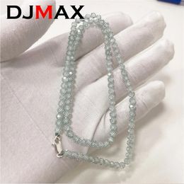 Pendant Necklaces DJMAX 4mm Beads Necklace for Women Original 925 Sterling Silver DIY Men's Beads Bracelet Chain 231016