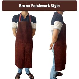 Aprons Professional Welding Apron Leather Cowhide Protect Cloths Carpenter Blacksmith Garden Clothing Working Apron 231013