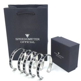 Ganze hochwertige Armreif für Männer Edelstahl Manschette Tacho Armband Mode Herrenschmuck mit Einzelhandel pa2801