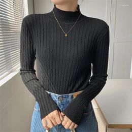 Women's Sweaters Pull Hiver Femme For Women 2023 Autumn Winter Clothes Half High Collar Slim Sweater Womens Pullover Korean Fashion Tops