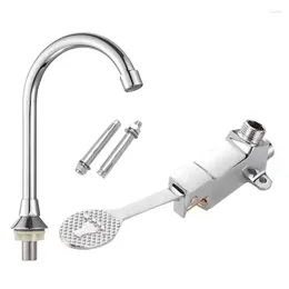 Bathroom Sink Faucets Faucet Basin Floor Foot Pedal Control Single Cold Water Tap For Valve Controller Kitchen Accessories T5EF