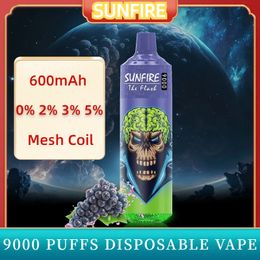 Sunfire Vape 9000 18ml with 5% Strength Pre-filled Disposable Vape Pen Large Capacity Up to 9000 puffs Rechargeable Vape Device with Unique Tastes and Stylish Design