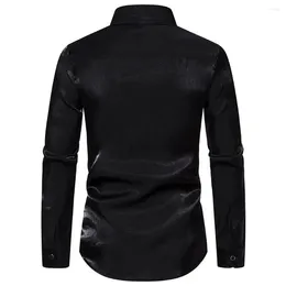 Men's Dress Shirts For Men Punk Shirt Casual Glossy Long Sleeve Nightclub Party Performance Sexy High Quality