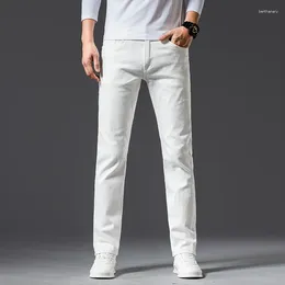 Men's Jeans 2023 Men White Casual Style Regular Straight Slim Fit Soft Denim Trousers Male Cotton Advanced Business Stretch Pants