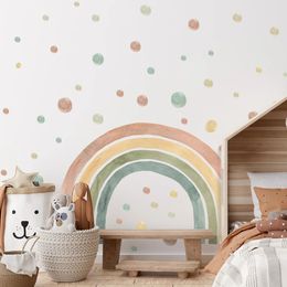 Wall Stickers Cartoon rainbow pattern wall stickers selfadhesive childrens room and home decoration 231017