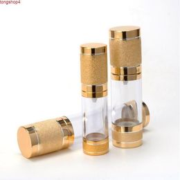 15ml 30ml Shining Gold Empty Cosmetic Airless Bottle Portable Refillable Pump Dispenser For Lotion SN134goods Fipgd Vfwoc