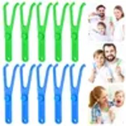 Other Oral Hygiene 10Pcs Dental Floss Holder Y Shape Plastic Rack Reusable Pick Teeth Cleaning Care Tool without F 230607 ZZ