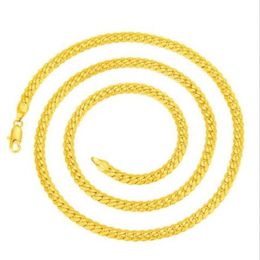 Men 14KGP Stamped Gold Plated Italy Herringbone Chain Necklace 6mm 60cm195g