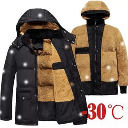Men's Down Parkas 2023 Winter Thick Men Outdoor Parka Coat Plus Size Fur Linner Warm Jacket Male Big Pockets Snow Windbreak Outwear Sport 231017