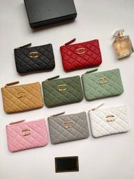 luxury Designer Card Holder Mini Wallet With Box purse Fashion Womens men Purses Mens Key Ring Credit Coin Mini Bag