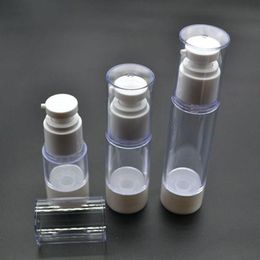 20pcs/lot 15ml AS Plastic Emulsion Cream Airless Small Refillable Bottle Empty Cosmetic Sample Packaging Containers SPB106 Dilsh Bcedf