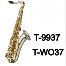 Musical Instruments Tenor Saxophone T-WO37 Bb Tone Nickel Sier Plated Tube Gold Key Sax With Case Mouthpiece Gloves