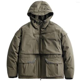 Men's Jackets Winter Thicken Cotton Coat Functional Style Outdoor Sportswear Hooded Windbreaker Overcoat Cargo Warm