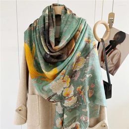 Scarves Lightweight Women Cashmere Scarf Wraps Top Grade Printed Female Winter Pashmina Shawl Foulard Long 200 100cm