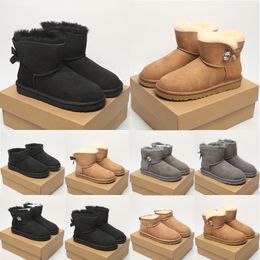 Girls Australia Style Snow Boots Top Quality Cute cotton slippers Waterproof Slip-on Children Winter Sheepskin Leather Boots Momen Brand Ivg designer shoes 36-40