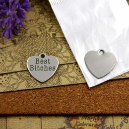 40pcs-- be st bitches stainless steel charms more style for choosing DIY Charms pendants necklace269I