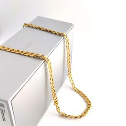 18K Solid Yellow G F Gold Curb Cuban Link Chain Necklace Hip-Hop Italian Stamp AU750 Men's Women 7mm 750 MM 75 CM long 29 INC223m