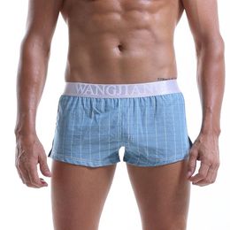 Casual Shorts Men Boxers Cotton Underwear Breathable Loose Sexy Man Panties Comfortable Underpants Soft Mens Trunk Plaid Underwear207x