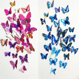 Wall Stickers 12Pcs 3D Magnet Butterflies Butterfly Outdoor Bedroom Living Room Home Decor Fridage Decals For Wedding Decoration 231017