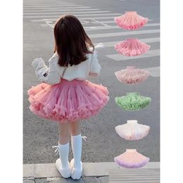 Skirts Skirts Baby Girls Tutu Skirt Fluffy Children Ballet Kids Pettiskirt Girl Infant Ball Gown Princess Tle Baby, Kids Maternity Bab Dhzkn