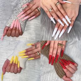 False Nails 24PCS Nail Long Solid Color Matte Ballet Set Wearing Plate Wearable Cover Tips Press On