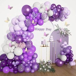 Other Event Party Supplies Purple Butterfly Balloons Garland Arch Kit Latex Ballon Birthday Party Decor Kids Adult Wedding Baloon Baby Shower Decor Ballon 231017