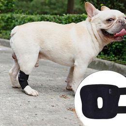 Dog Apparel 1 Pcs Black Protective Case Joint Recovery Bandage Breathable Pet Knee Pads Support Brace Leg Wrap