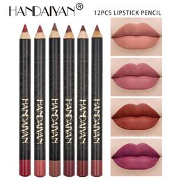 Lip Pencils 12 Colours Lip Liner Waterproof Matte Lipstick Pencil Contour Lip Makeup Sexy Red Long Lasting Moisturiser Lipliner Cosmetics 231016