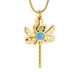 Pendant Necklaces Cremation Jewellery Dragonfly Urn For Ashes Women/Men Stainless Steel