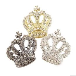 Upscale crown brooch crystal brooch female retro sweater suit shawl pin buckle hijab pins 242a