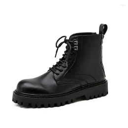 731 Men's Fashion Boots Style British Original Leather Streetwear Platform Shoes Tide Handsome Cowboy Boot Ankle Botas Hombre Z 41