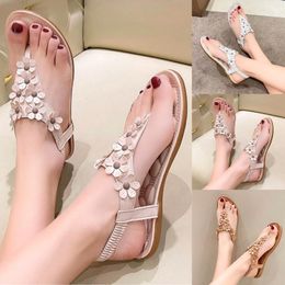 Sandals Fashion Shoes For Women Formal Lady Girl Sandal Beach Bohemian Flower Decor Solid Flat Womens Size 8