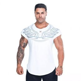 Bulking Printed Mens Designer Tshirts Exercise Clothing Summer Male Bodybuild Crew Neck Tees Gym Fitness Sport Tops2770