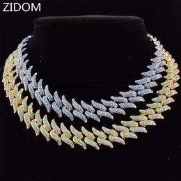 Men Hip Hop Chain Necklace 20mm Thorn Shape Chains Iced Out Bling Male Fashion HipHop Jewellery For Birthday Gift 220222228r