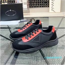 Famous Cup Men Sneakers Shoes Re-Nylon Rubber Lug Sole Brushed Leather Runner Sports White Black Casual Walking