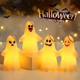 5/10pcs Halloween Ghost Light Cute Hanging Pendant Lamp Ornaments For Party Home Decor Supplies Gifts Halloween Decoration 2023