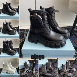 Boots Designer Boots Luxury Boots Platform Women's Boots Martin Motorcycle Boots Calf Leather Black Inverted Triangle Brand Fashion New Boots