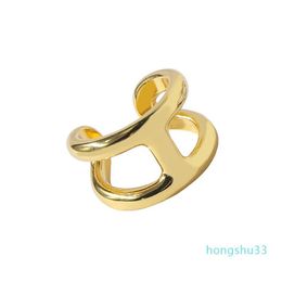 2021 New Titanium Stainless Steel Love Rings for Women Men Jewellery Couples Simple H letter open Rings Bague1757