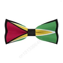 Bow Ties Polyester Guyana Flag Bowtie For Men Fashion Casual Men's Cravat Neckwear Wedding Party Suits Tie