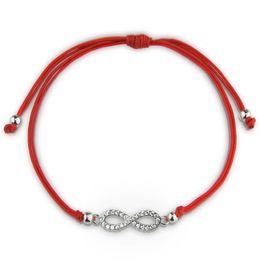 Charm Bracelets 20Pcs/Lot Crystal 8 Infinity Charm Bracelets Red Black Adjustable String Handmade Bracelet For Women Men Kid Thread Am Dhrl8