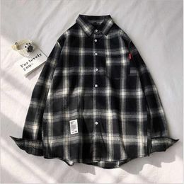 Spring Long Sleeve Red Black Plaid Shirt Men Slim Fit Cotton Casual Shirts Clothing Fashion Brand M-3XL Men's269J