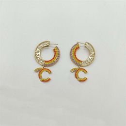 2023 Luxury quality Charm drop earring with white and red Colour diamond round shape design have box stamp PS7501A231v