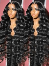 Peruvian Hair Loose Deep Wave Frontal Wig HD Lace Human Hair Wigs For Black Women Black 360 Lace Front Wigs Synthetic Pre Plucked