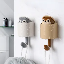 Hooks Cute Cartoon Squirrel Hook Creative Small Adhesive Without Punching After Placing Door Wall Coat And Hat