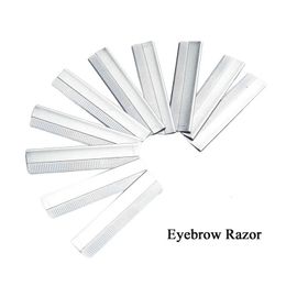 Eyebrow Trimmer 100pcsBox Stainless Steel Hair Blade Knife Tattoo Scraper Shaping Shaver Makeup Tools 231016