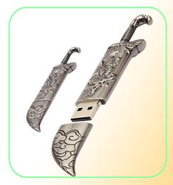 Real Capacity 16GB128GB USB 20 Metal Sword Model Flash Memory Stick Storage Thumb Pen Drive9466103