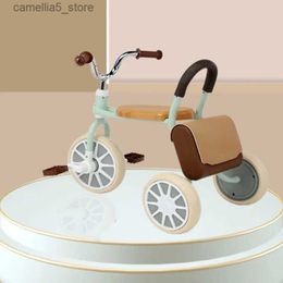 Bikes Ride-Ons DokiToy Creative and Interesting Children's Tricycle Pedal 1-3-6 Years Old Baby Bicycle Retro Tricycle With Leather Bag Stroller Q231017