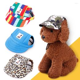 Dog Apparel Solid Color Costume Caps Canvas Breathable Summer Sunscreen Hat For Cats Adjustable Medium York Dogs Pets Accessories