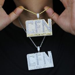 Chains Iced Out Sparking Cubic Zirconia Letter Came From Not Thing Pendant Personality Trendy Fashion Hip Hop 5A CZ CFN Charm Neck200N